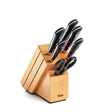 Fissler Texas / Knife Set (7-piece) Wooden Knife Block (incl. Chef's; Bread; Paring, Ham & Utility Knife, Scissors), Silver on Sale